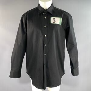 RAF SIMONS Size M Black Cotton / Polyurethane Long Sleeve Shirt